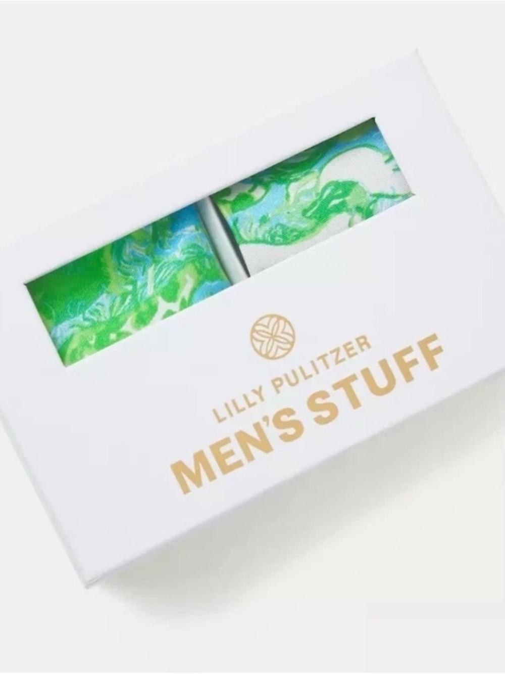 Lilly Pulitzer Green & Blue Marble Pocket Square and tie set, NWT